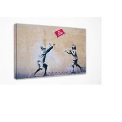 Banksy Wall Art Canvas Print Decor, Canvas Print, Room Decor, Home Decor, Movie Poster for Gift, READY TO HANG