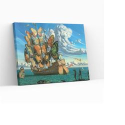 Vladimir Kush Departure of the Winged Ship Reproduction Home Decor Ready Wall Hanging Canvas Wall Art Painting Print Pos