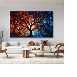 mosaic tree of life canvas wall art stained glass canvas celtic home decor wall art norse mythology stained glass print
