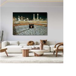 kaaba canvas wall art,kaaba poster print,mekka extra large canvas wall art,islamic wall art decor,mosque wall art decor,