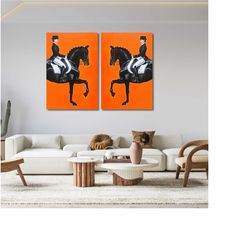 Set Of 2 Horse Reproduction Canvas Wall Art Print,Modern Wall Art,Horse Wall Art,Horse Print,Horse Painting, Horse Museu