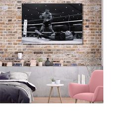 mike tyson canvas wall art poster boxing canvas wall art,home decor,gym mike tyson poster, black and white, vintage phot