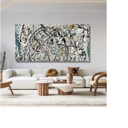 extra large canvas wall art jackson pollock canvas pollock canvas wall art abstract wall art home and living room decor