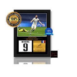 Karim Benzema Framed Display - A treasured gift with a reproduced digital signature, ideal for enthusiastic fans and col