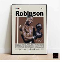 sugar ray robinson boxing poster digital download, boxing wall art, mid-century modern art, motivationalwall art, sports