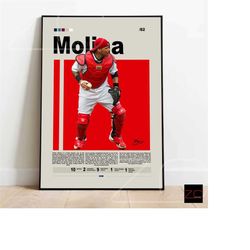 Yadier Molina St. Louis Cardinals Poster: Baseball Prints, Player Gift, Wall Art, Sports Bedroom Posters