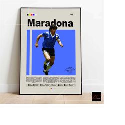 Diego Maradona Poster, Argentina Soccer Poster, Soccer Gifts, Sports Poster, Football Player Poster, Soccer Wall Art, Sp