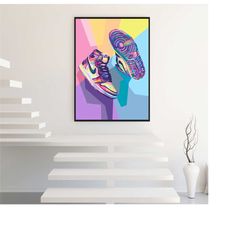 9 sneakers painting - nike painting - sneakers wall art - canvas air force - pop culture wall art - pop art - Air force