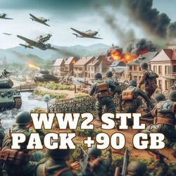 2nd World War Themed 3D Printer Files - Top-Quality 90GB File Set