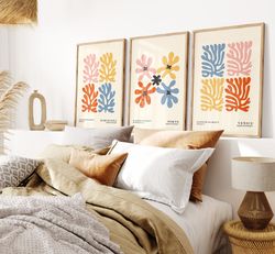 Set Of 3 Matisse Flower Market, Boho Flower Art, Bedroom Wall Decor, Living Room Print, Exhibition Mid Century Modern Ar