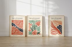 Set of 3 Matisse, Beige Black Vintage Wall Art, Matisse Cutouts Wall Art, Neutral Boho Wall Art,Matisse Exhibition Art P