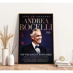 February And May 2023 USA Tour Print, Live In Concert Andrea Bocelli Poster