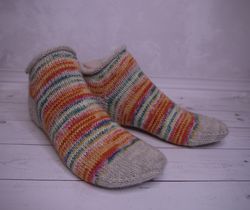 Knitted wool short socks for women, girl