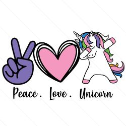 Peace Love Unicorn Svg, Trending Svg, Unicorn Svg, Love Unicorn Svg, Dabbing Unicorn Svg, Unicorn Heart Svg, Peace Love