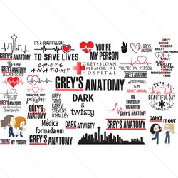 Grey's Anatomy Svg Bundle, Trending Svg, Greys Anatomy Svg, Anatomy Svg, Save Lives Svg, Youre My Person, Meredith Grey