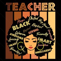 Black Smart Teacher Afro Svg, Trending Svg, Black Girl Svg, Melanin African Svg, Love Melanin African, American Women Sv