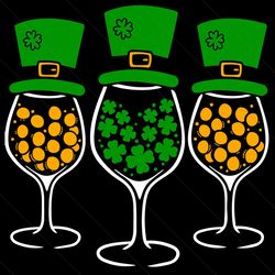 Irish Wine Lover St Patricks Day Clover Holiday Svg, Patrick Svg, Irish Wine Svg, Patrick Wine Svg, Leprechaun Hats Svg,
