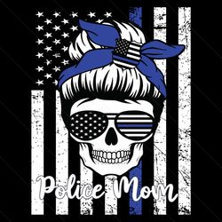 American Flag With Police Mom Skull Svg, Trending Svg, Police Mom Skull Svg, Police Mom Svg, American Flag, Mom Svg, Mom
