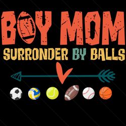 Vintage Retro Boy Mom Surrounded By Balls Svg, Mothers Day Svg, Boy Mom Svg, Balls Svg, Balls Mom Svg, Sport Balls, Mom