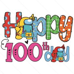 Happy 100th Day Of School Svg, Trending Svg, 100 Days Of School Svg, Among Us Svg, Impostors Svg, Crewmate Svg, Game Svg