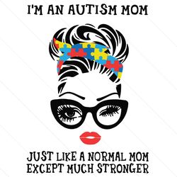 Im An Autism Mom Svg, Autism Svg, Autism Mom Svg, Strong Mom Svg, Autism Awareness, Autism Ribbon Svg, Messy Bun Svg, Au