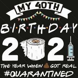My 40th Birthday 2021 Quarantine Svg, Birthday Svg, 40th Birthday Svg, 40 Years Old Women Svg, 40 Years Old Man Svg, Qua