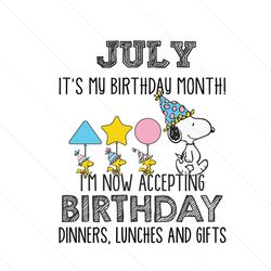 July Its My Birthday Month Svg, Birthday Svg, Birthday Snoopy Svg, Snoopy Svg, July Birthday Svg, July Svg, Born In July