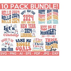 Retro New Year SVG Bundle | Happy New Year 2023 SVG, New Year SVG, New Year Shirt, New Year Sublimation, Cut File Cricut