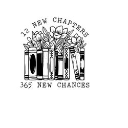 12 New Chapters 365 News Chances svg png studio 3 file for cricut silhouette and dtf sublimation new year svg books svg