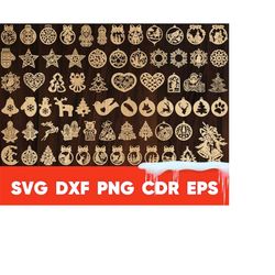 Christmas tree decoration toys svg vector file download for Laser Cut, Glowforge New Year decor, Cricut Christmas tree s