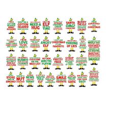 32 Buddy The Elf Movie Quotes SVG PNG DXF eps pdf for Christmas Cards, Tshirts, Holiday Printable Gift Tags Instant Down