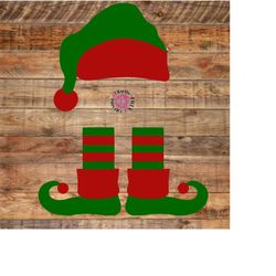 elf boots and hat christmas svg digital cutting file vector svg png jpg eps dxf, instant download, elf feet, stockings,