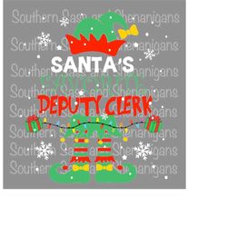 Santa&39s Favorite Deputy Clerk Elf Boy Girl SVG PNG