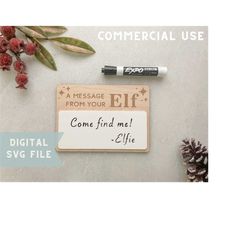 Dry Erase Elf Message Board SVG File | Christmas Elf | Magical Elf | Reusable Elf Prop | Christmas Decor | Glowforge Las