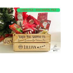 DIGITAL DOWNLOAD* North Pole Shipping Santa Elf Mail Company Christmas Eve Crate Digital File Design SVG