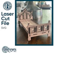 Victorian Elf or Doll bed Prop / Digital Laser Cut SVG File / Glowforge / Home Decor / Vector