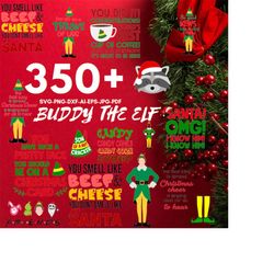 Christmas svg Bundle Buddy the Elf svg, Mega Bundle - Layered Design - Vector Files - SVG for Cricut - PNG, DXF, Svg, Ep