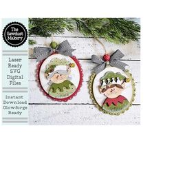Elf Christmas Ornament SVG File | Laser Cut File | Christmas Ornament SVG | Personalized Ornament svg | Santa&39s Helper