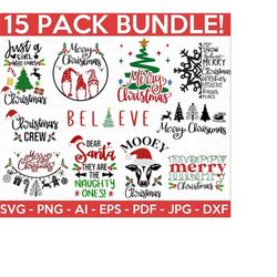 Christmas SVG Bundle, Christmas SVG, Winter svg, Santa SVG, Holiday, Merry Christmas, Elf svg, Funny Christmas Shirt, Cu