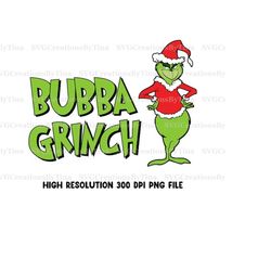 Bubba Grinch Retro Christmas PNG Sublimation Design, Christmas Shirt Design