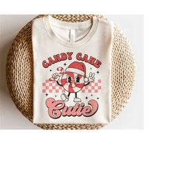 Candy Cane Cutie SVG, Retro Christmas Svg, Candy Cane Svg, Kids Christmas Crew T-Shirts, Png, Svg Files for Cricut