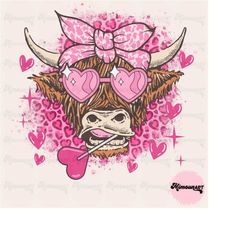 Heifer Valentine Png, Highland Cow Valentine Png, Valentine Day Western Country Png, Love Cow Valentines Day Png, love S