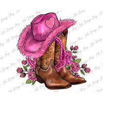 Valentine&39s Day Boots Cowgirl Hat And Roses Png Sublimation Design, Valentines Day Boots Png, Western Valentines Day P