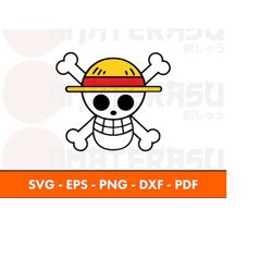 One Piece Straw Hat Crew Emblem - Digital Download for Crafters, SVG PNG PDF Eps Dxf Files, Gift for Anime Fan