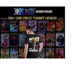 500 One Piece Anime T-shirt Design Bundle, Monkey D. Luffy svg, Roronoa Zoro svg, Trending anime design, specially-One P