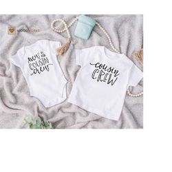 SVG / DXF - 2 PACK &quotNew To The Cousin Crew&quot Cut File, Newest Family Infant Baby One-Piece Bodysuit and Cousin Cr