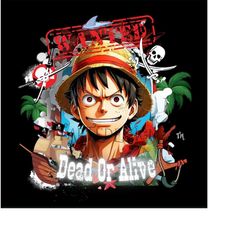 Luffy One Piece Stickers One Piece Shirt Svg Luffy Shirt Shirt PNG for Men or Women PNG 4k Cmyk High Resolution Monkey D
