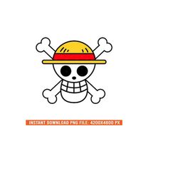 One Piece Straw Hat Crew Emblem - Digital Download for Crafters, SVG Dxf Files, Gift for Anime Fan