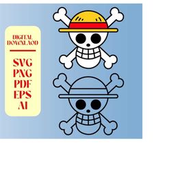 One Piece Straw Hat Crew Emblem Svg | Monkey d Luffy Svg