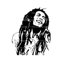 Bob Marley Svg, Reggae Music Svg. Vector Cut file for Cricut, Silhouette, Pdf Png Eps Dxf, Decal, Sticker, Vinyl, Pin